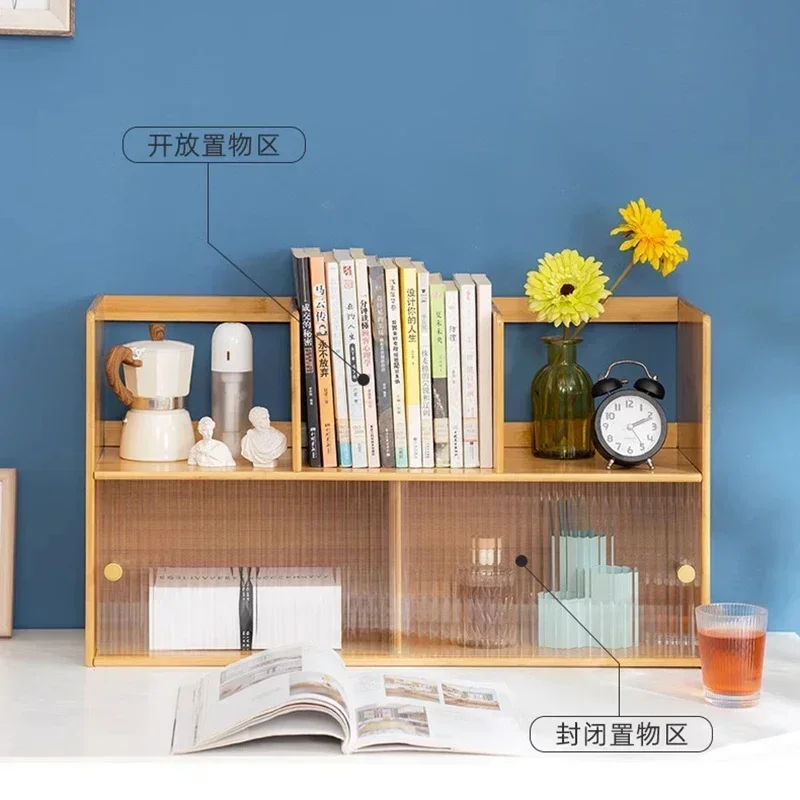 Bookshelf Desktop Shelving Multi-layer Dustproof Simple Storage Cabinet Children Bookshelf Textbook Home Estante Furniture WKBS