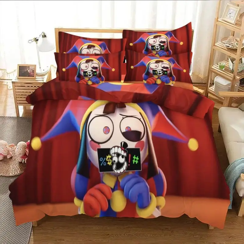 Hot New The Amazing Digital Circus Cartoon Bedding Set Double Twin King Duvet Cover Comforter Pillowcase Bedroom - view 4