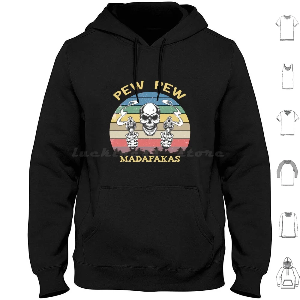 Madafakas ! : Vintage Skull With Gun : Skull Vintage : Funny Skull : Hoodies Long Sleeve Madafakas Madafakas Vintage