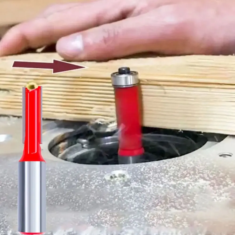 Dubbele Rand Schacht Frees Met Lager 6.35mm Schacht Houtbewerking Router Bit 8mm Schacht 6mm Schacht Flush trim Router Bit