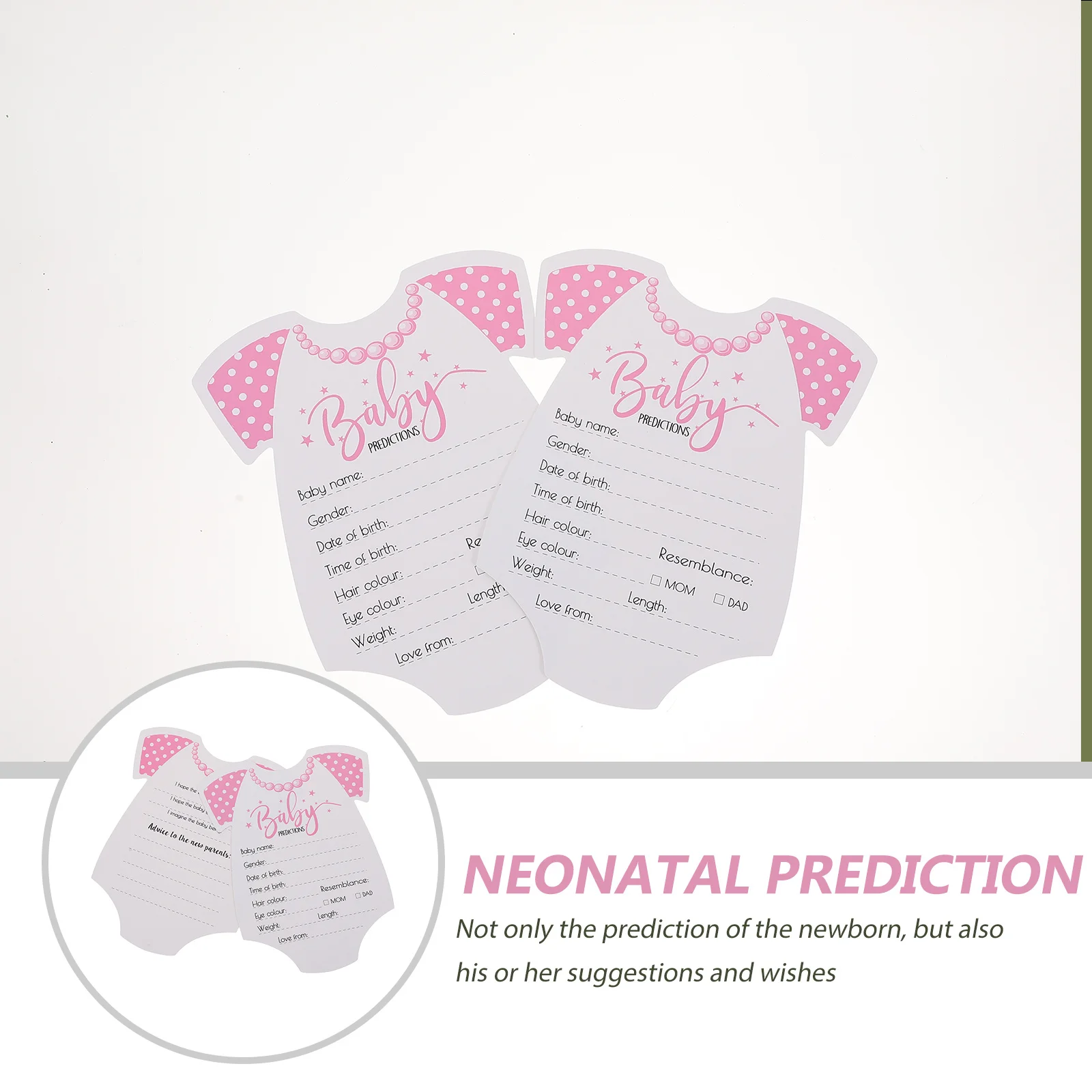 

20 шт., карты с предсказаниями, принадлежности для детского душа, реквизит для фотосъемки новорожденных, форма одежды для мальчиков и девочек, карты с предсказанием пола