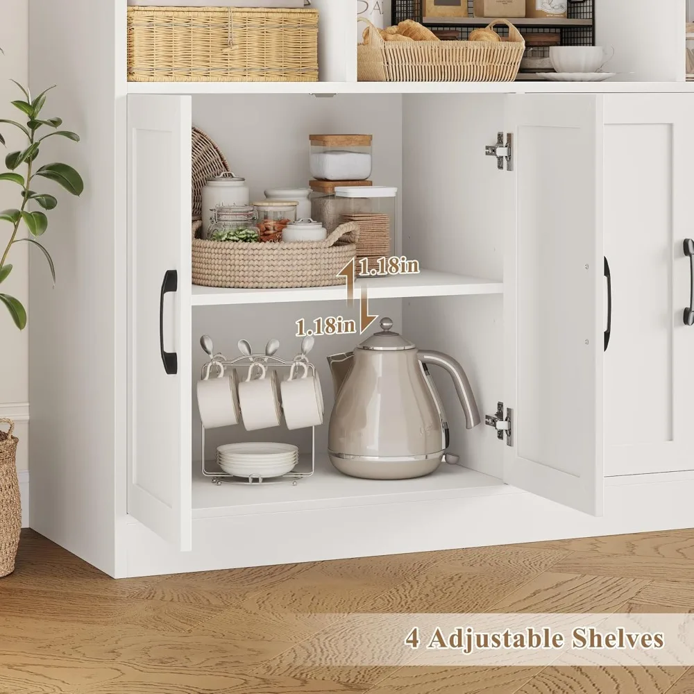 خزانة تخزين طويلة 71 بوصة، خزانة مطبخ كبيرة مع أرفف وأبواب عميقة، رف عرض قائم بذاته مقاس 47 بوصة مع #6