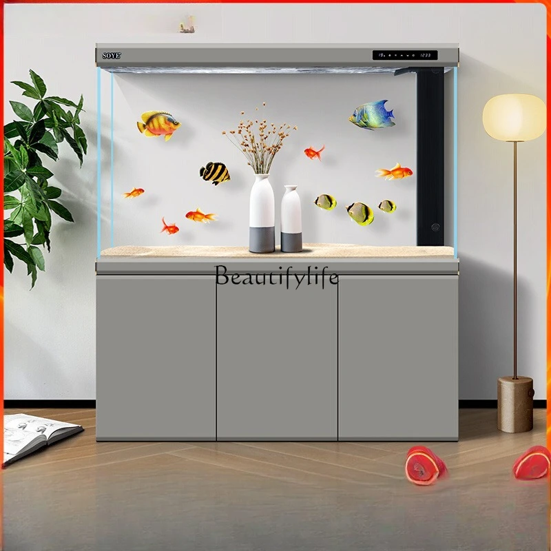 

Living Room Large Bottom Filter Ultra-clear Aquarium Intelligent Ecological Partition Floor-standing