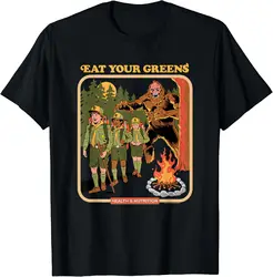 Steven Rhodes Eat Your Greens Bigfoot Retro Dark Humor T-Shirt