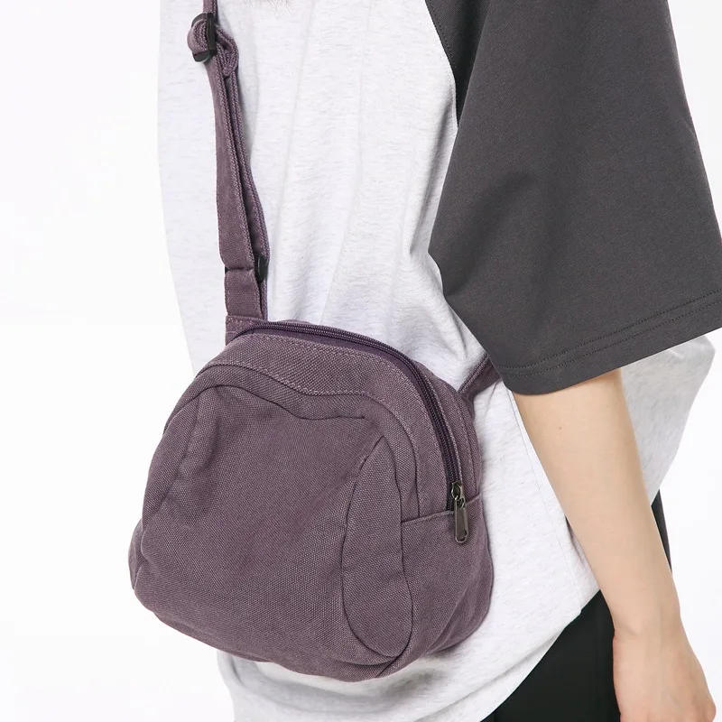 

Washable Canvas Bag Retro Casual Shoulder Bag Fashionable Shell Bag Student Crossbody Abe Mobile Phone Bag Small Bag