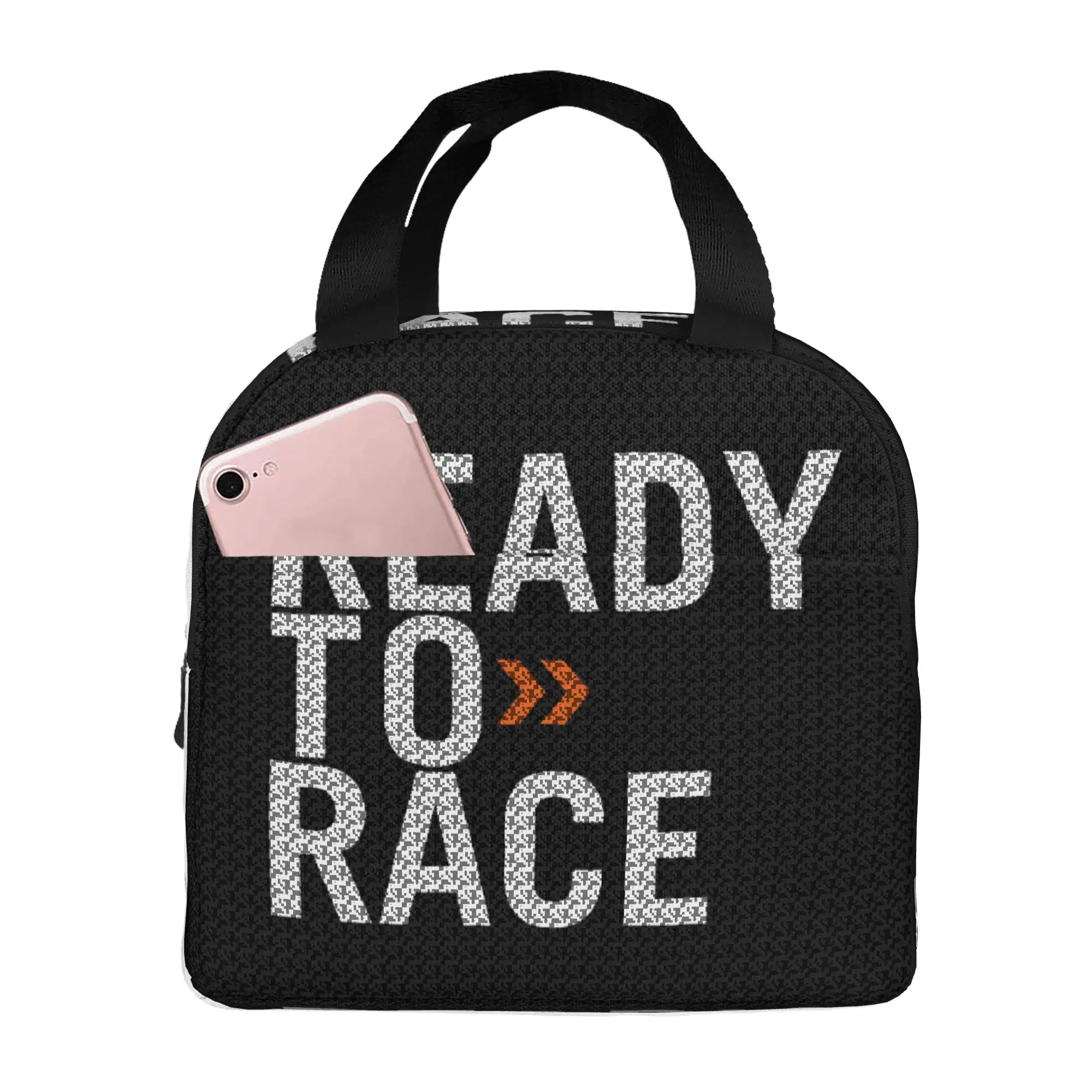 Ready To Race Insulated Lunch Tote Bag Racing Sport Motorcycle Rider Portable Thermal Cooler Food Lunch Box Work School Travel