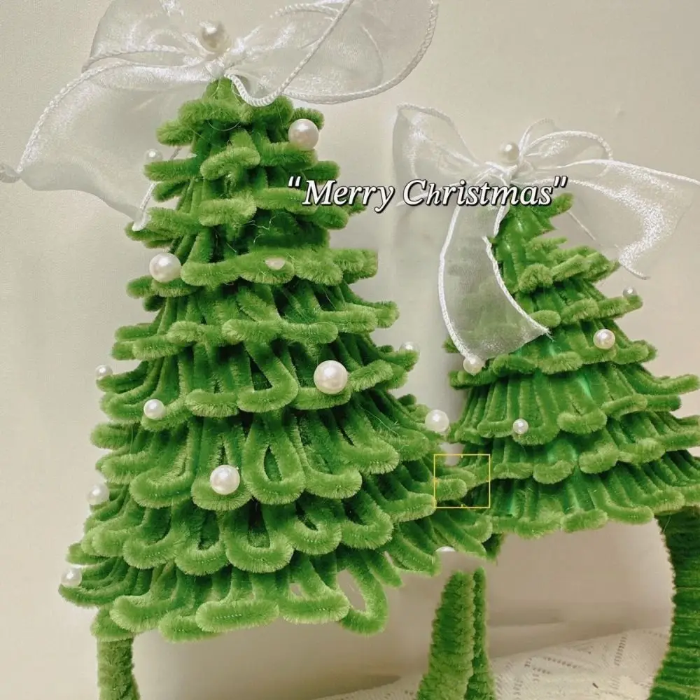 

Christmas Tree Twisting Stick Headband Material Face Washing Twisted Xmas Tree Material Pack Funny Cute