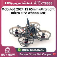 HappyModel Mobula6 2024 1S 65mm Ultra Light Micro FPV Whoop Drone w/ ELRS 2.4GHz SuperX ELRS 800TVL 400mW 0702 KV28000 Upgrade