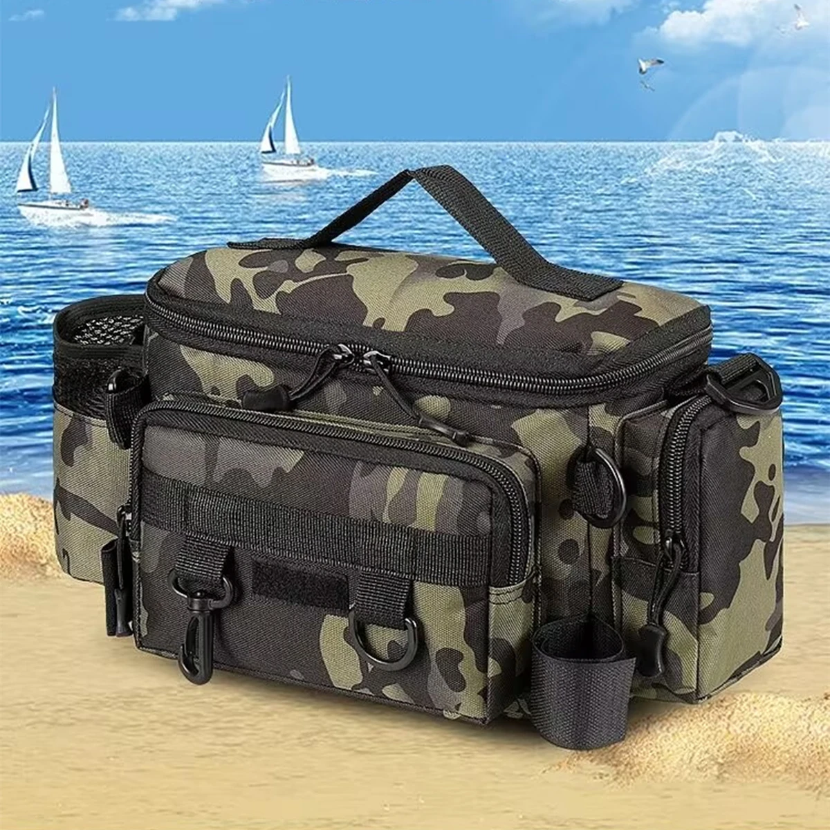 

High-quality Fishing Bag Waterproof Fishing Nylon Large Capacity Multi Purpose Fishing Tackle Waterproof Outdoor Shoulder Bags