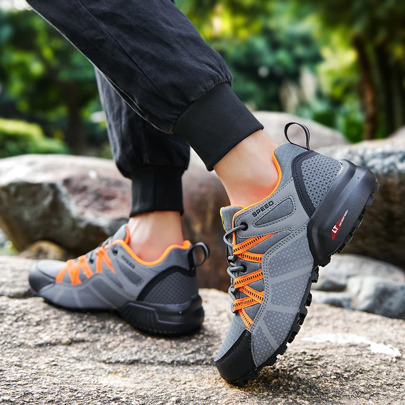 SMS 2020 New Men Shoes Sneakers Breathable Outdoor Mesh Hiking Shoes Casual Light Male Sport Shoes Comfortable Climbing Shoes