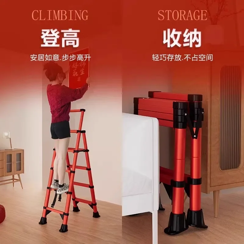 

NEW Telescopic Household Folding Herringbone Ladder Aluminum Alloy Thickened Staircase Stainless Steel Engineering