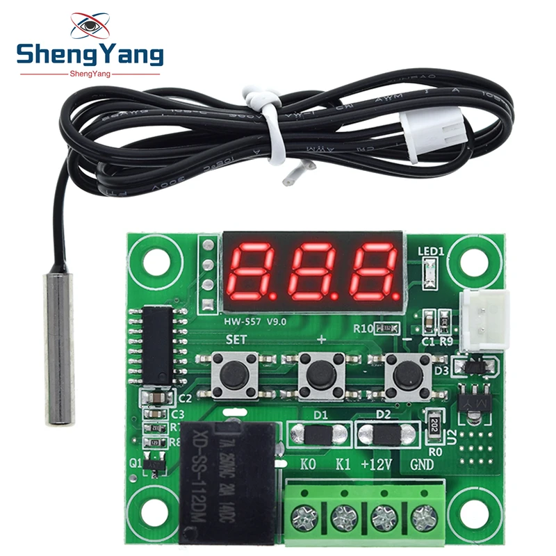 TZT W1209 Blue/Red light DC 12V heat cool temp thermostat temperature control switch temperature controller thermometer thermo