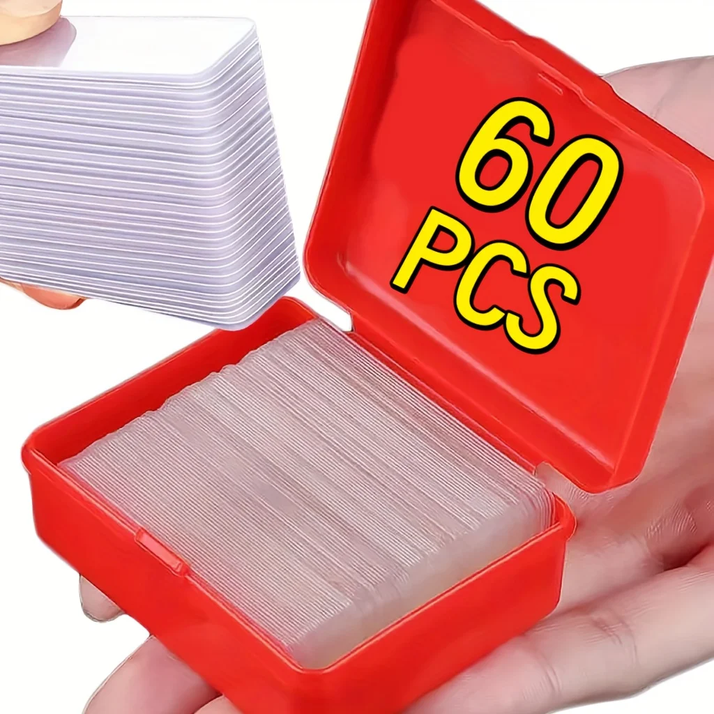 60–480 Stück wiederverwendbares, superstarkes doppelseitiges Klebeband, transparent, wasserfest, selbstklebend, zum Basteln, abnehmbar, für Wandaufkleber, Heimdekoration