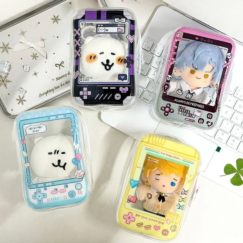 New Fun Creative Game Console Ita Bag Transparent Case For 13cm Doll Portable Clear Keychain Gift Box Collectibles Storage Pouch