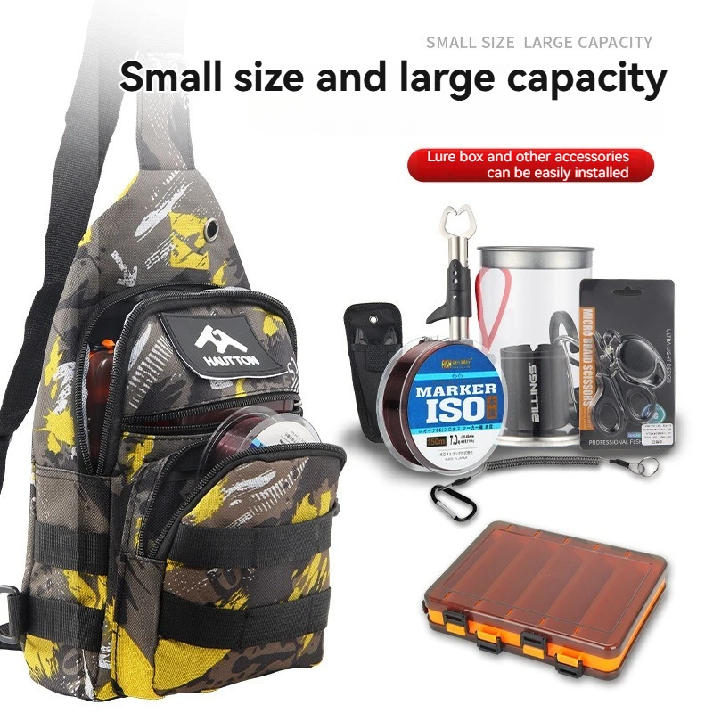 

Multi-functional Waist Bag For Fishing Tackle Lure Rod Backpack Lightweight Portable Oxford Waterproof And Wear-resistant Bag