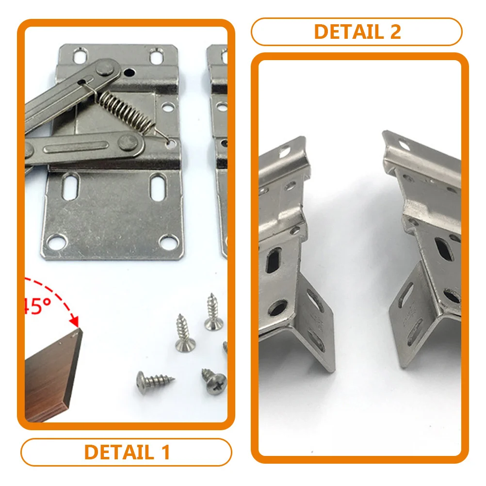 

4pcs Spring Hinge 45 Degree Thickened Plate Drop Down Flap For Cabinet Hidden Pivot Hardware Tip Out Tray Hinges Cabinet Hinges
