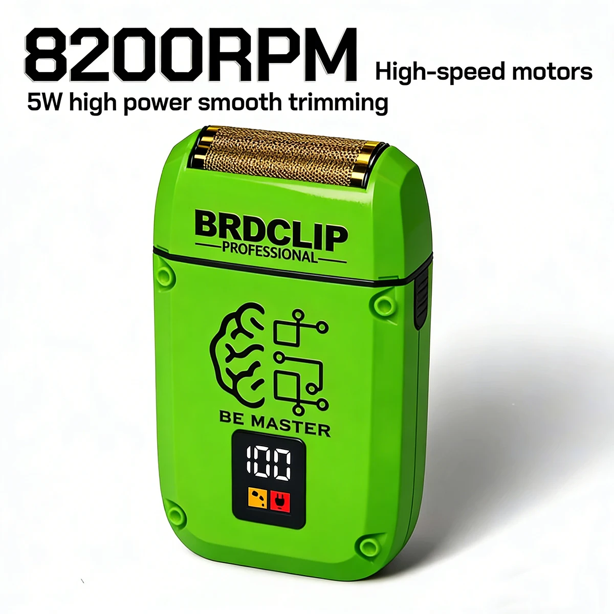 

BRDCLIP Professional Electric Foil Shaver Barber Trimmer USB Wireless Beard Clipper Dual-Head Floating Hair Whitener for Home Us