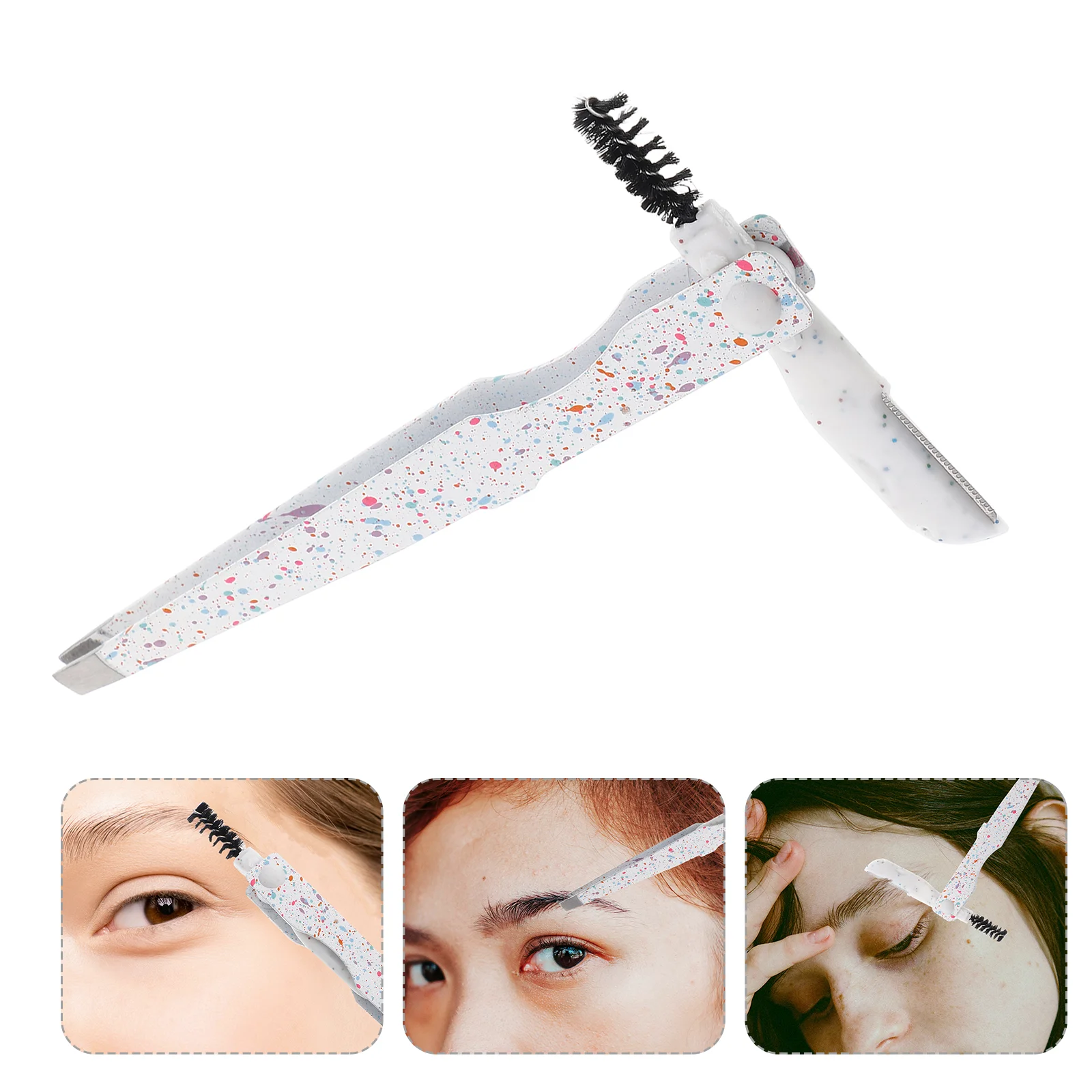 EyebloggTools-Brosse à épiler pour femmes, recourbe-cils, accessoire de beauté en plastique, inclinée