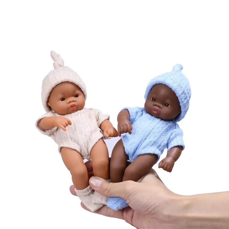 7.87inch Brown Reborn Dolls African Reborn Doll For 20cm Mini Reborn Dolls Toys Soft Touch High Quality Doll for Gifts Dolls Toy