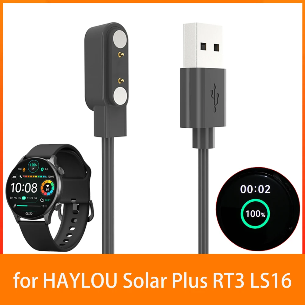 60cm Charging Cable Replacement USB Charger Adapter Smart Watch Accessories Charger Cord for HAYLOU Solar Plus RT3 LS16