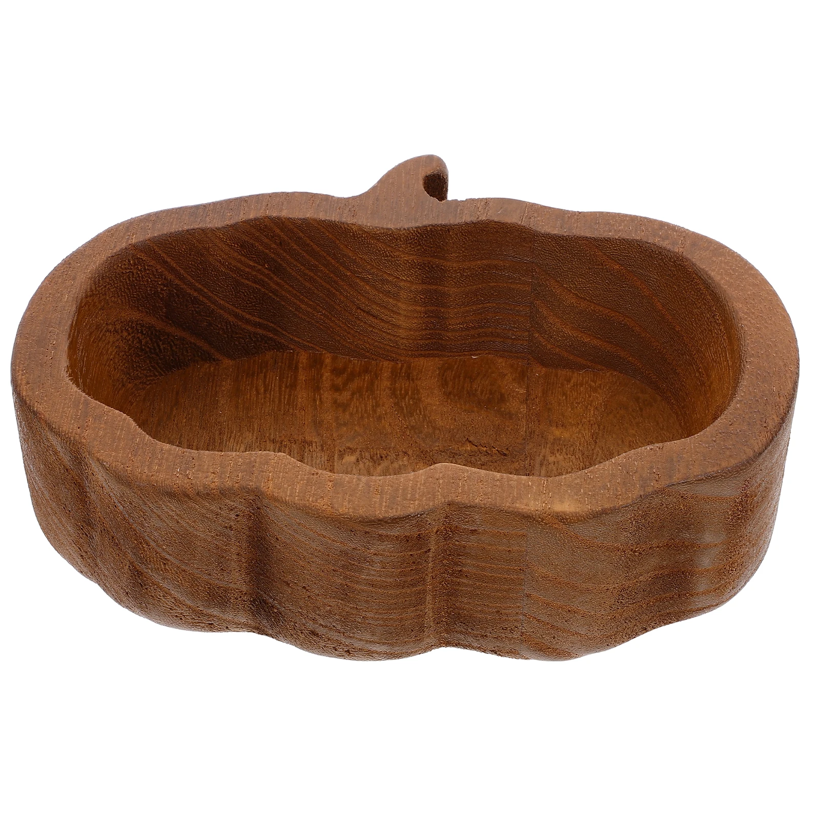 

Wooden Bowls Trays Reusable Brown Fruit Bowl Dessert Tray Display Daily Food Container Pumpkin Design Salad Kitchen Bar