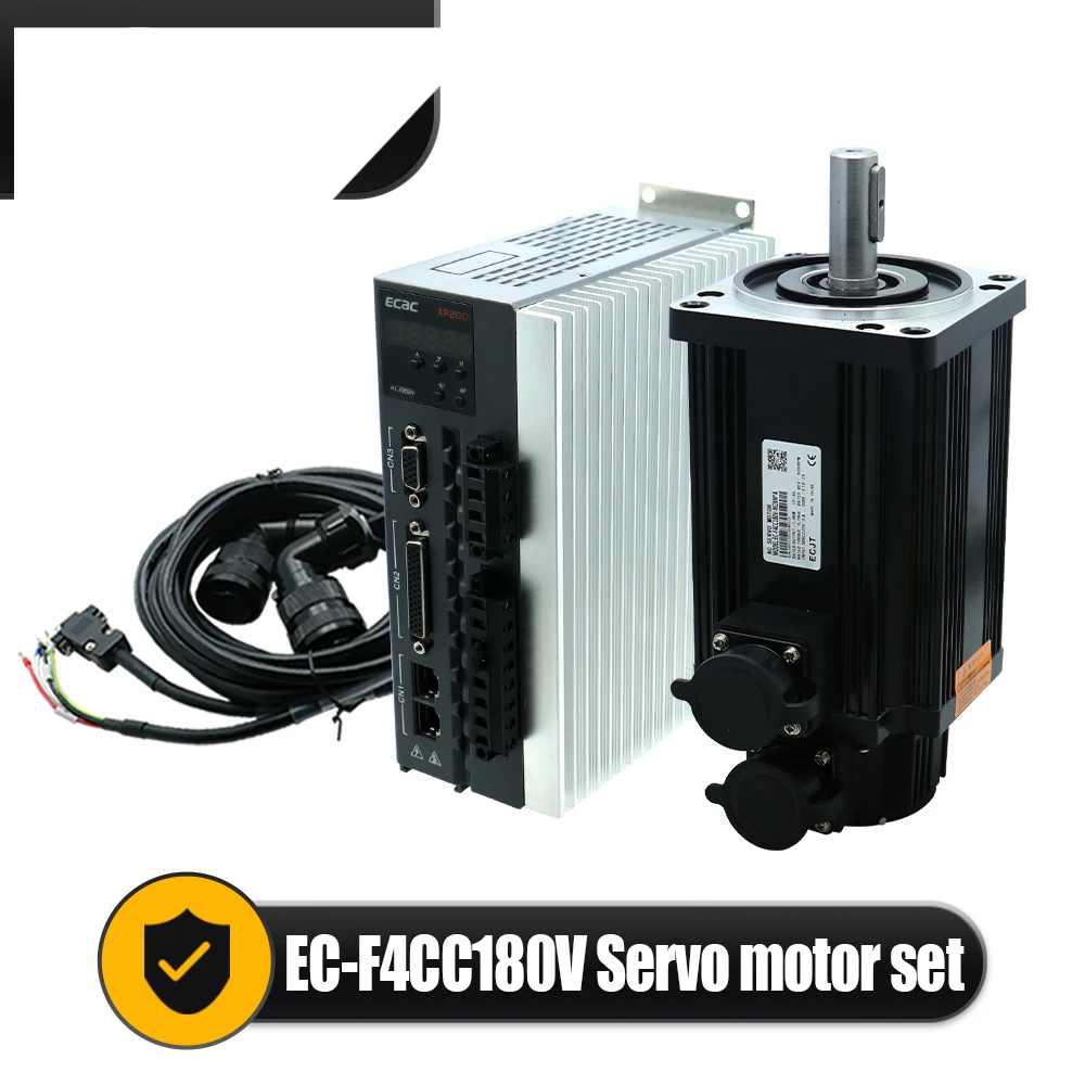 1.8kw Servo Motor 3000PPR 6Nm 110SG-M06030 AC220V 3300RPM With Single phase or Three Phase Drive RS485 Cables For CNC Router