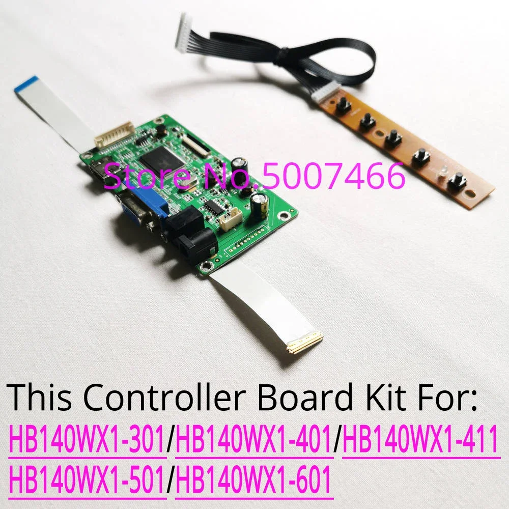 For HB140WX1-301/401/411/501/601 WLED EDP 30Pin 1366*768 Notebook PC LCD Screen VGA+ Display Controller Driver Board DIY Kit