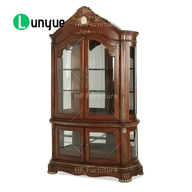 Retro Solid Wood Dining Table Set Royal European Style Hand Carved Luxury High Quality Kitchen Furniture