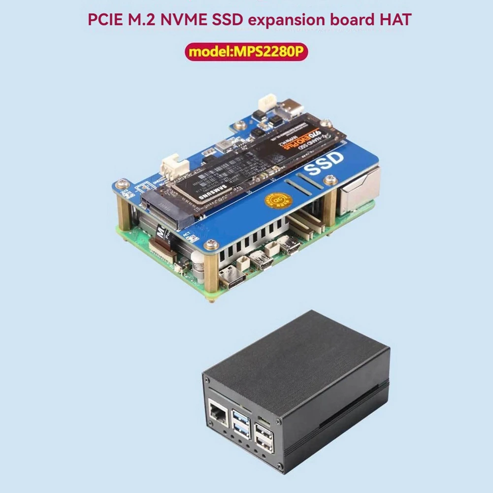 Плата расширения SSD MPS2280P PCIE M.2 NVME для Raspberry Pi 5