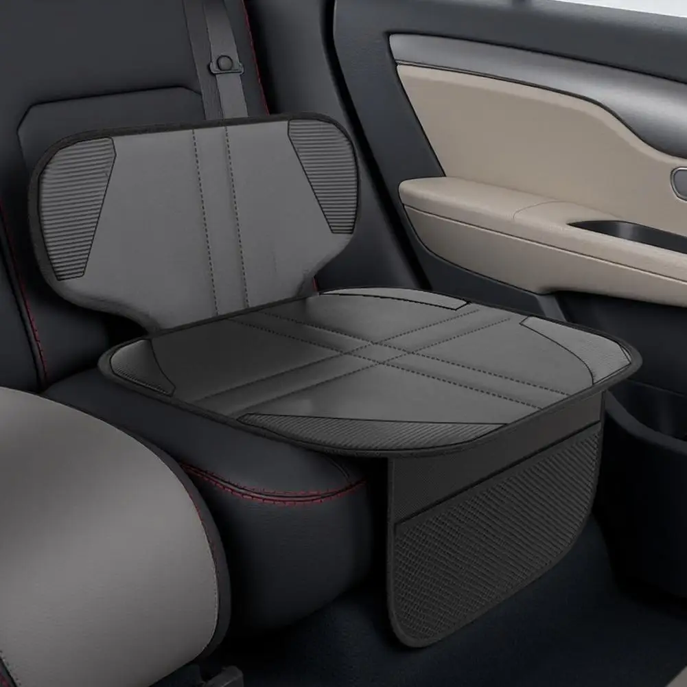 Car Seat Protective Pad Child Car Seat Protector with Mesh Pocket Non-slip Backing Waterproof Stain Resistant Cover Thick Padded