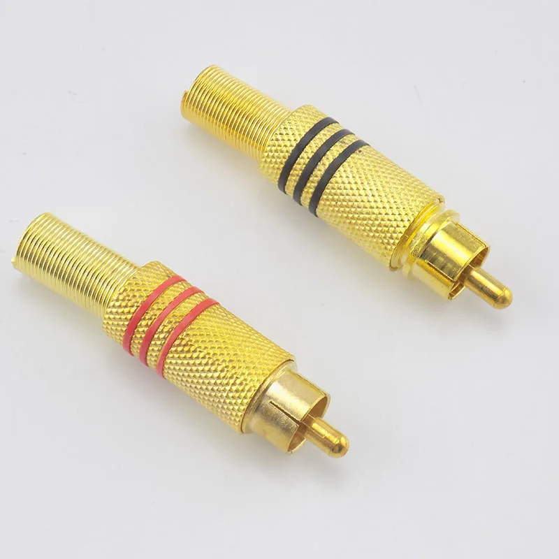 High Quality RCA Male Plug Connector Non Solder Audio Video Locking Cable Plug Adapter for Video IP Camera CCTV Camera Security