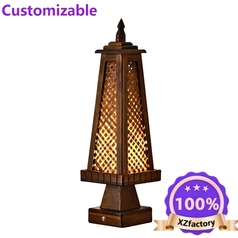 Factory Direct 2026 South East Asia style Thai solid wood bamboo new Chinese decorative table retro wood bedroom zen bedside
