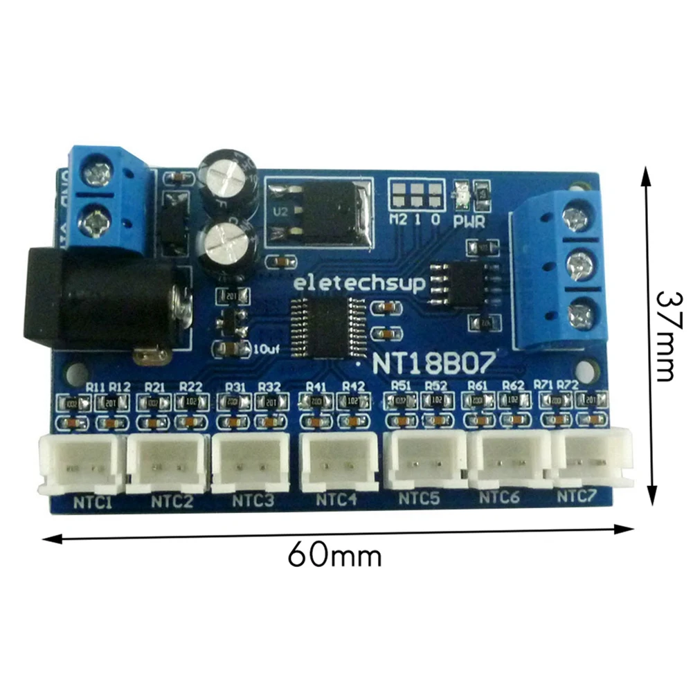 BHTS-2X 7 Channel RS485 NTC Temperature Sensor Measurement MODBUS RTU Paperless Recorder PLC NT18B07