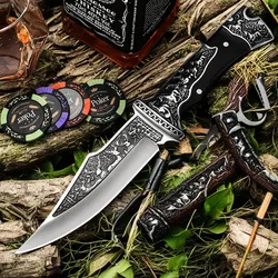 Outdoor High Hardness Straight Knife Camping Wilderness Survival Portable Multi functional Blade Sharp Cutting Fruit knife