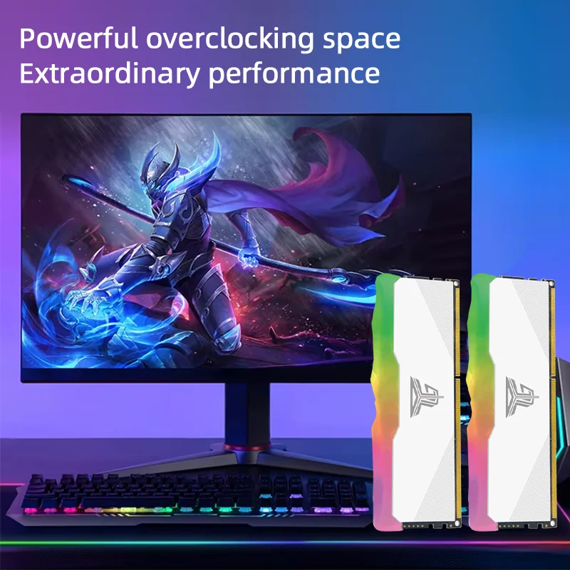 Casper 1/2 pz RGB Dissipatore di Calore DDR4 16 GB 2666 MHz Memoria Ram Gaming Computer Desktop 16 GB 3200 MHz PC Memoria Gioco Video Clip (Bianco)