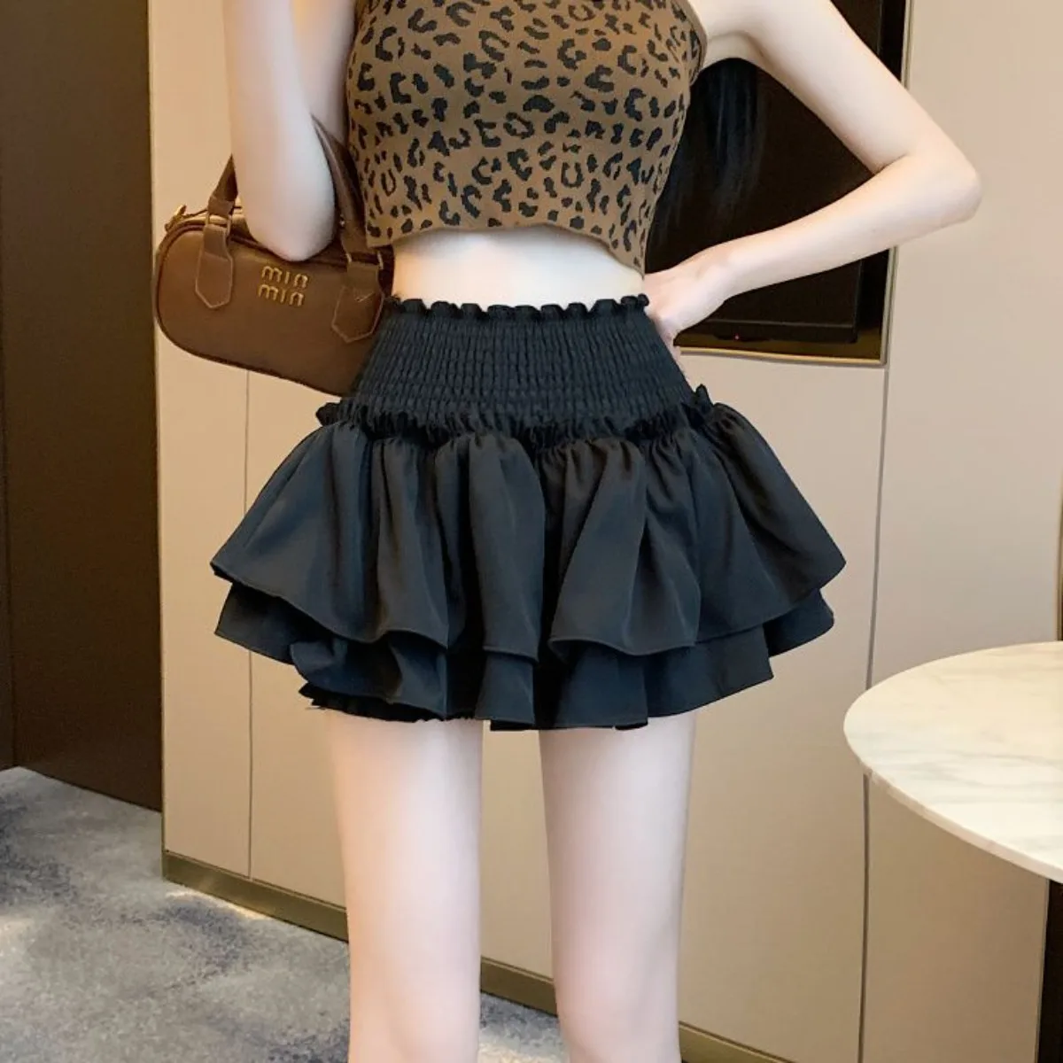 High Waist Balletcore Tiered Mini Skirt for Plus Size Petite Women, Puffy A-Line Cake Skirt, Slimming Summer Skirt 2026