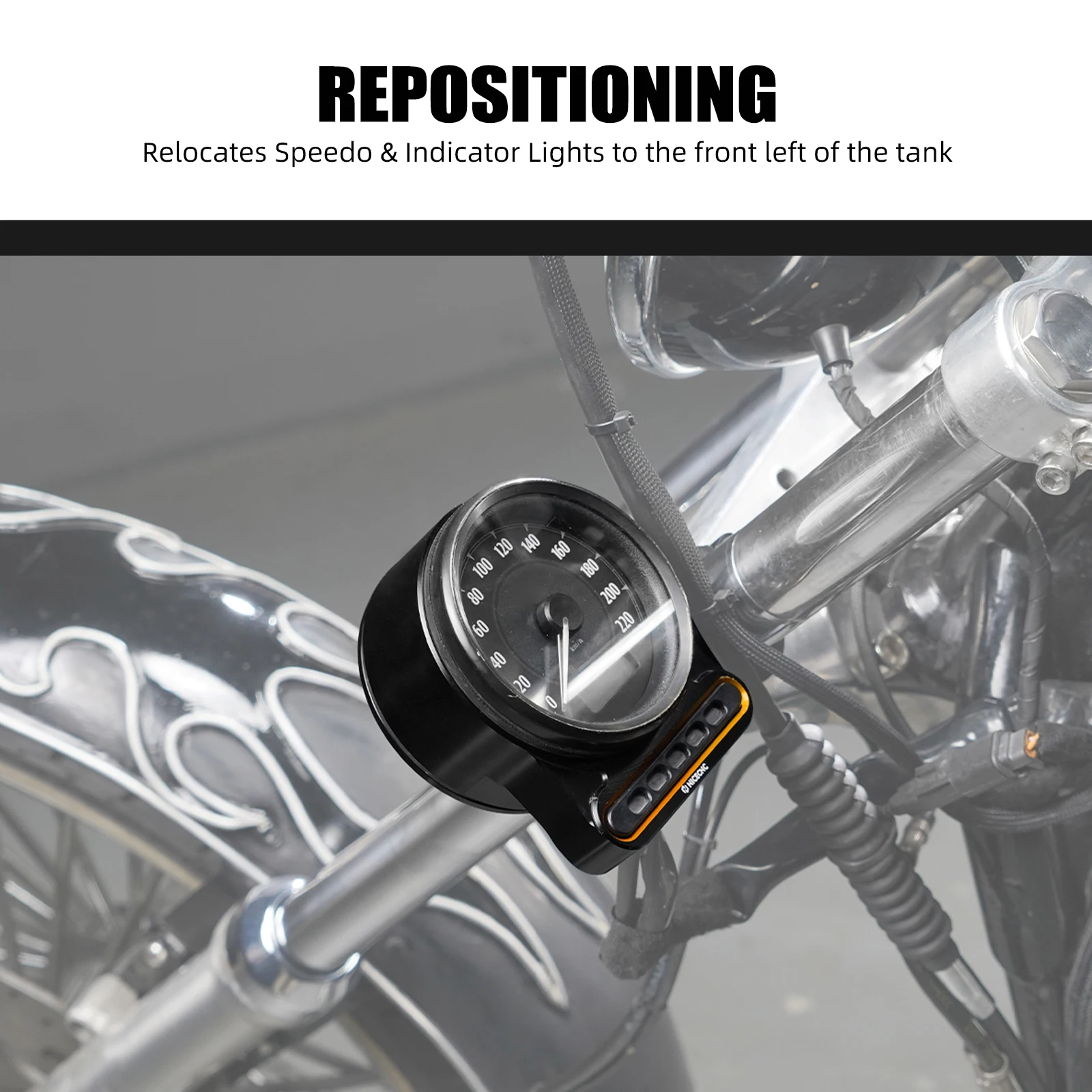 

Side Mount Speedometer Relocation Kit for Harley Sportster 883 Low XL883L 1200 Low XL1200L Forty Eight XL1200X Seventy Two XL