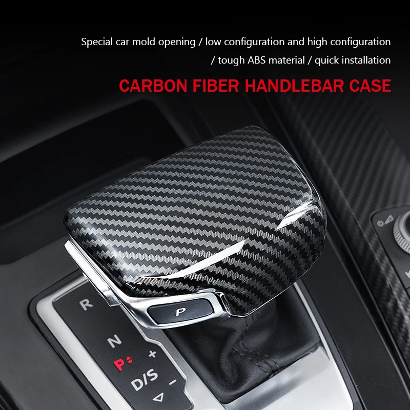 

Carbon Fiber Gear Shift Handle Protection Sleeve Shift Knob Head Cover Sticker For Audi A4 B9 A5 Q5 Sportback Q7 S4 S5 2017-2022