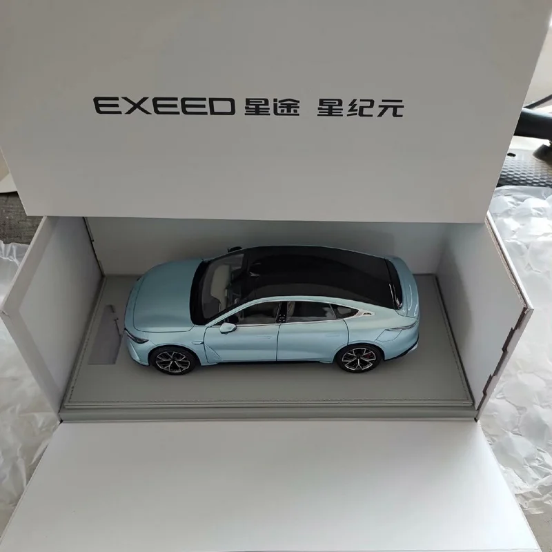 CHERY EXEED EXLANTIX ES 2024 Alloy Car Model, 1:18 Blue Desktop Ornaments, Micromodel, Gifts Collection, Display