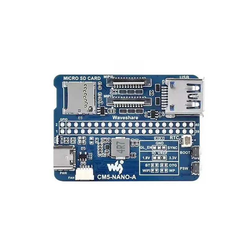 ABUL-Waveshare For Raspberry Pi CM5 Nano Base IO Board(A) With USB 3.2 Gen1 For Compute Module 5