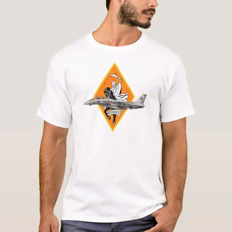 VF-142 Ghostriders Squadron F-14 Tomcat Fighter T-Shirt 100% Cotton O-Neck Summer Short Sleeve Casual Mens T-shirt Size S-3XL