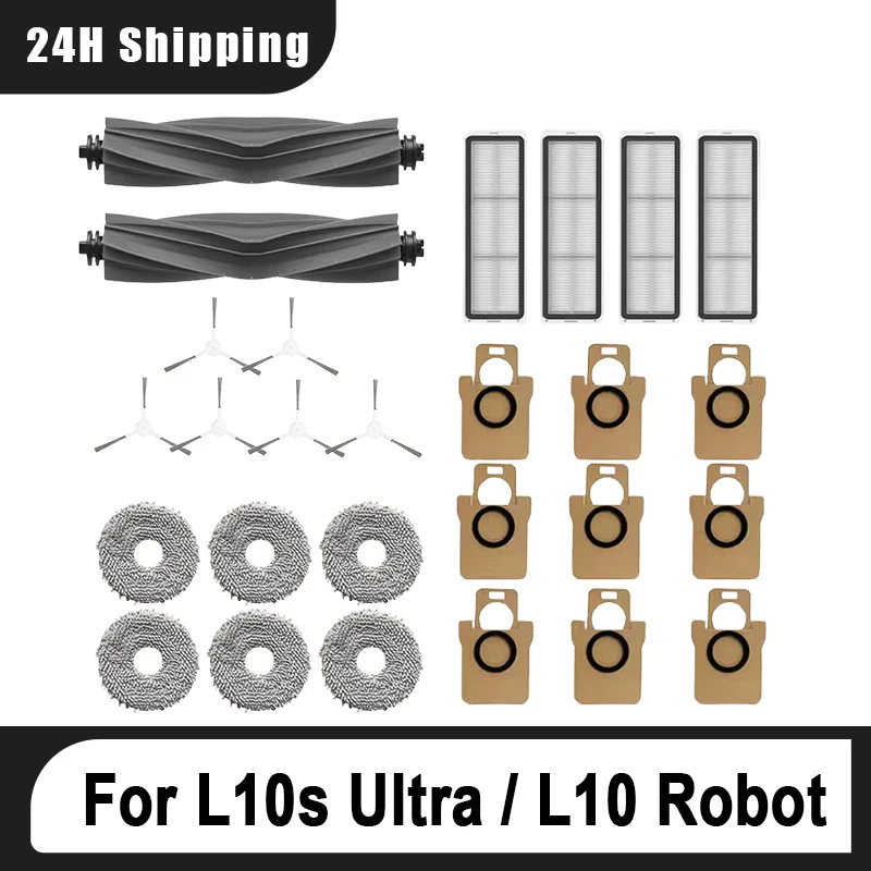 Dreame Bot L10s Ultra / L10 Ultra جهاز آلي لتنظيف الأتربة ملحقات ممسحة كيس الغبار فرشاة رئيسية فرشاة جانبية