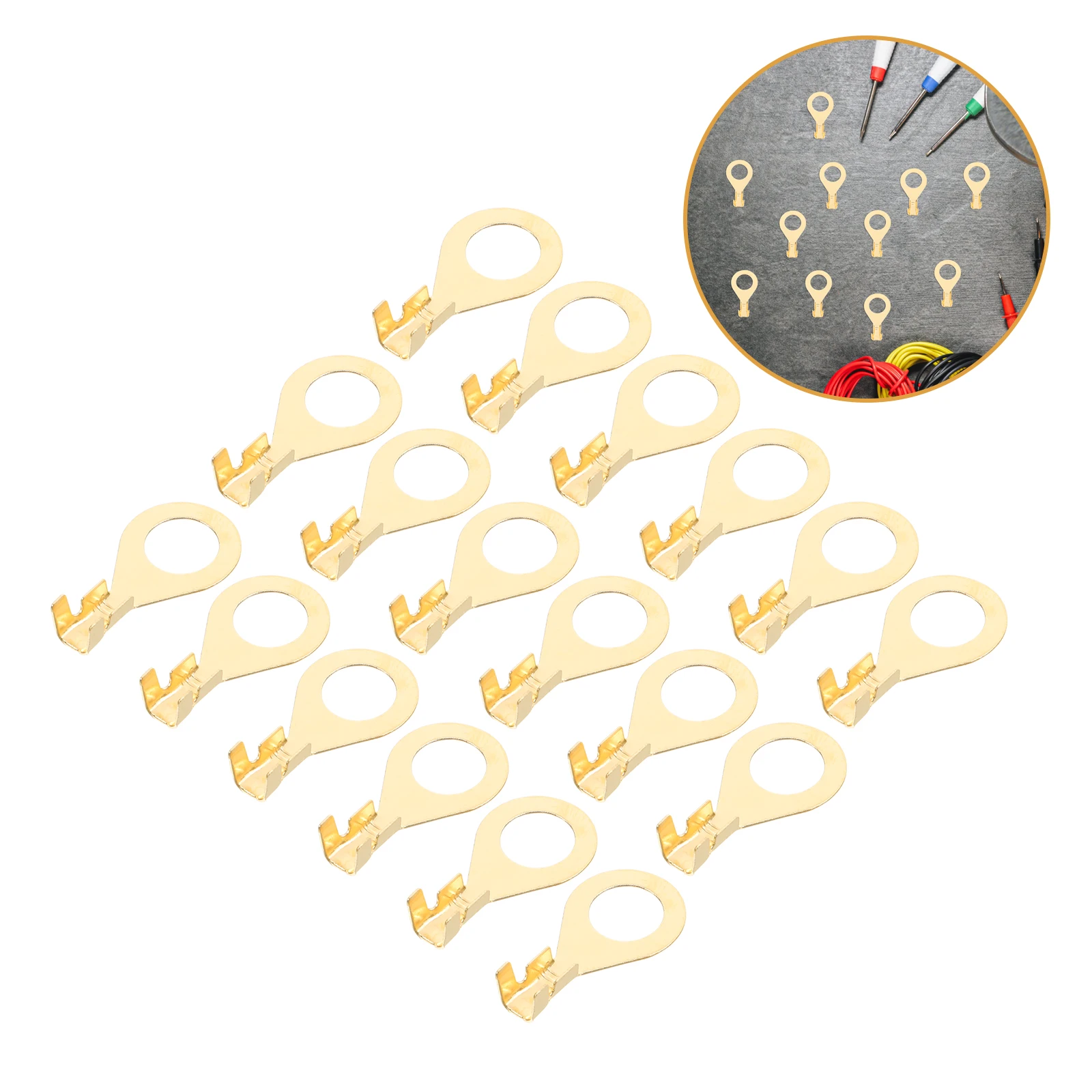 

100pcs Ground Terminals Wire Connectors Copper Cable Ends Lugs Ring Heavy Duty Electrical Cables Crimp Reusable