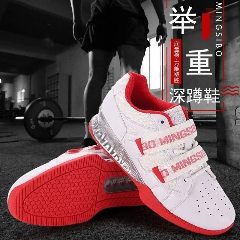 Zapatos profesionales de levantamiento de pesas para hombre, zapatos de entrenamiento de gimnasia verdes y rojos, calzado de tracción dura para sentadillas, zapatos de peso de diseñador para hombre