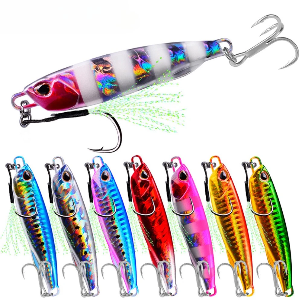 60g/9cm Weitwurfköder: Sinkender Jig, Leuchtblei, Dreifachhaken, Realistisches Metallfinish, Langsam Einziehender Meeresangelköder