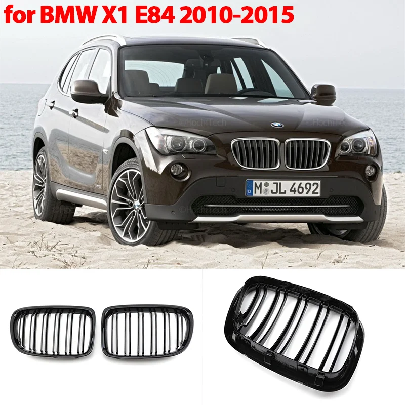 

Car Glossy Black Grill Front Kidney Grille for BMW X1 E84 2010-2015 Dual Slats Double Line Grills Car Accessories