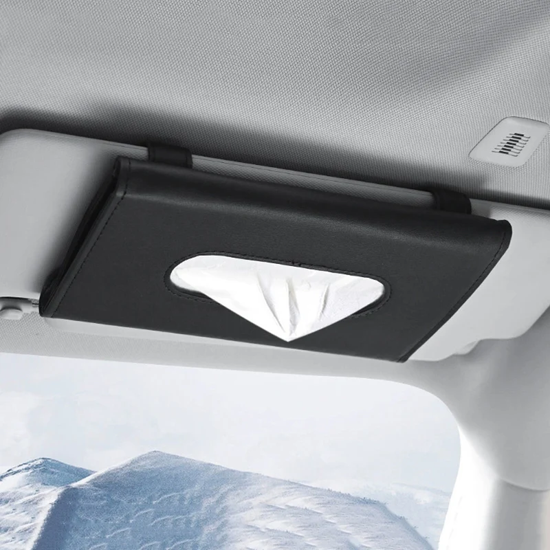 

Vehicle-mounted tissue storage box, car interior supplies, sun visor hanging sunroof, seat back paper box, high-end mask tissue