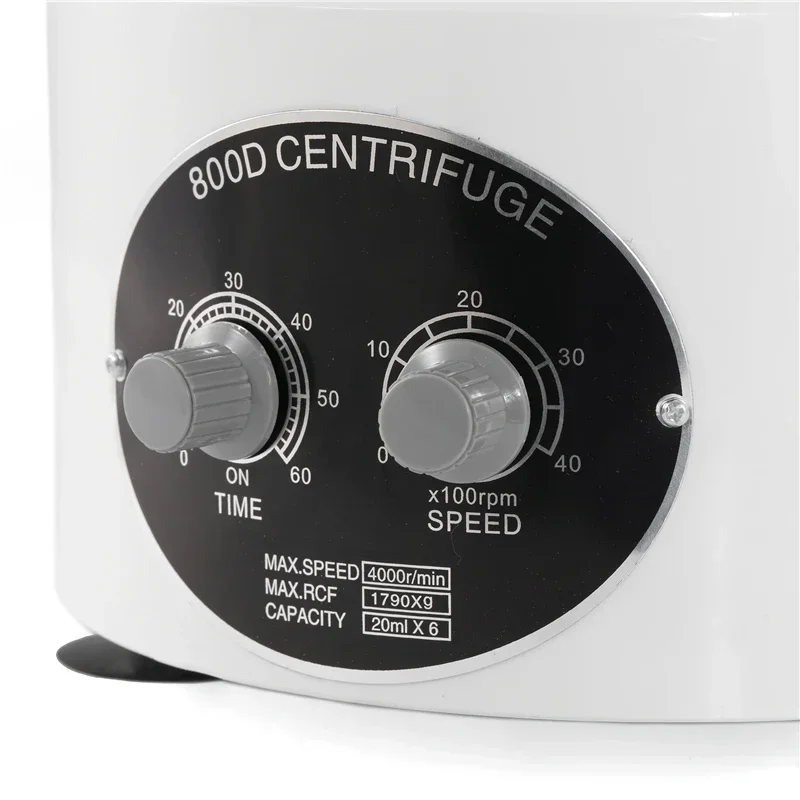 800D Electric Centrifuge PRP PRF Medical Separate Machine Desktop LabCentrifuge with Timer and Speed Control 4000rpm 20ml*6