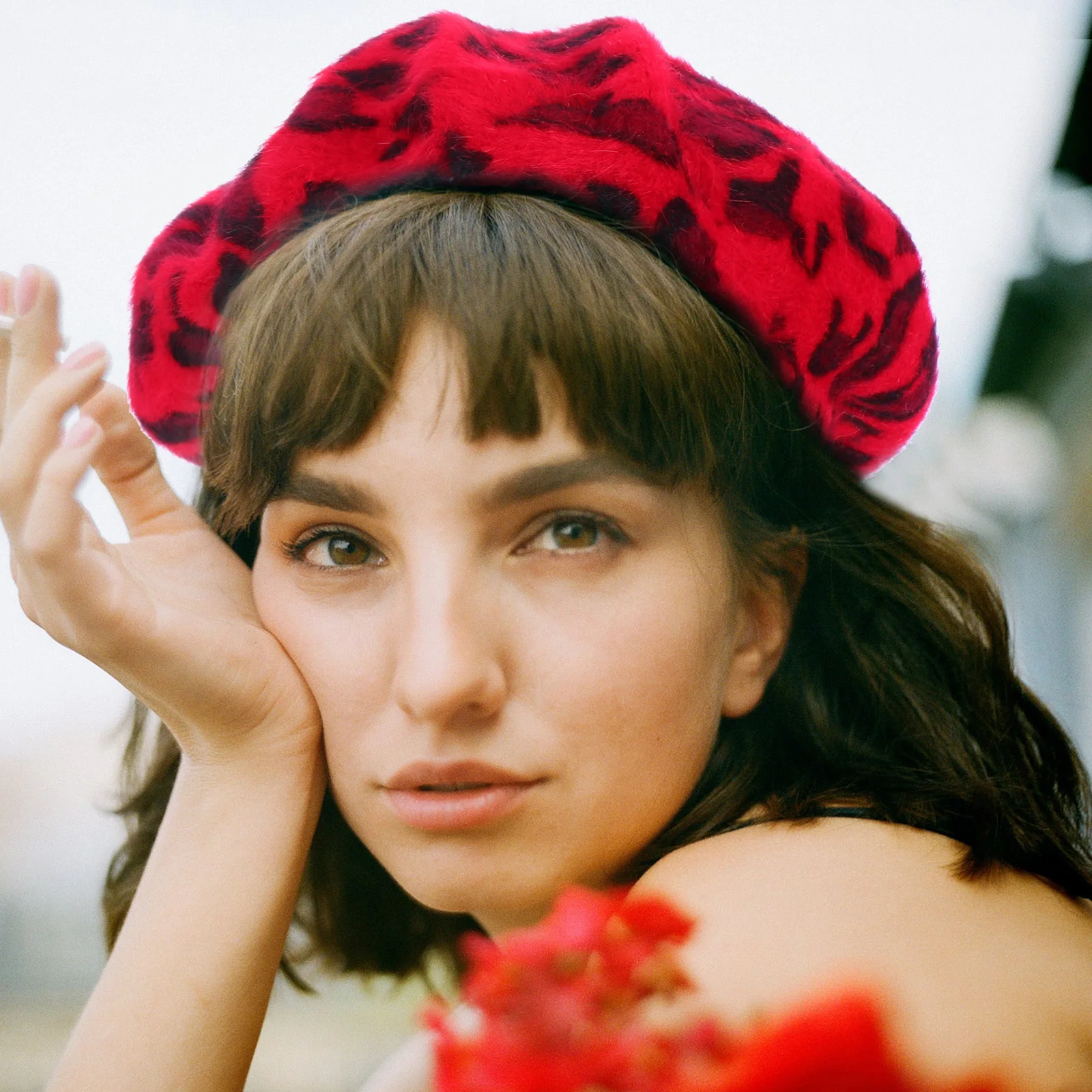 

1pc Warm Leopard Printing Beret Exquisite Hat For Female Soft Comfortable Fashion Berets Cap Spring Autumn Winter Wear