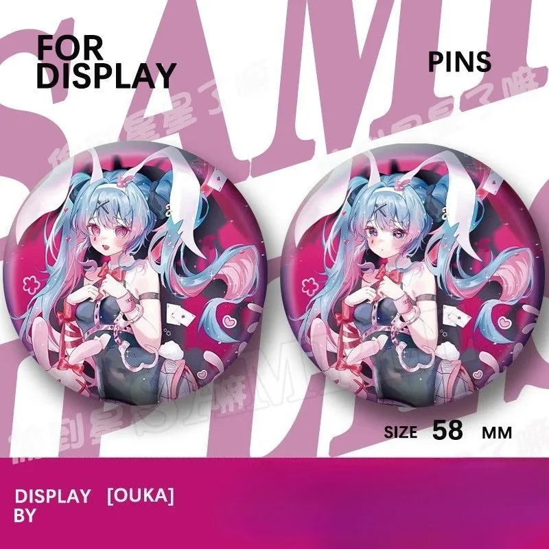 

Значок Хацунэ Мику Хацунэ Мику Project DIVA Аниме Периферийные устройства Милый мультфильм Креативность 58 мм Брошь Мода Изысканный орнамент